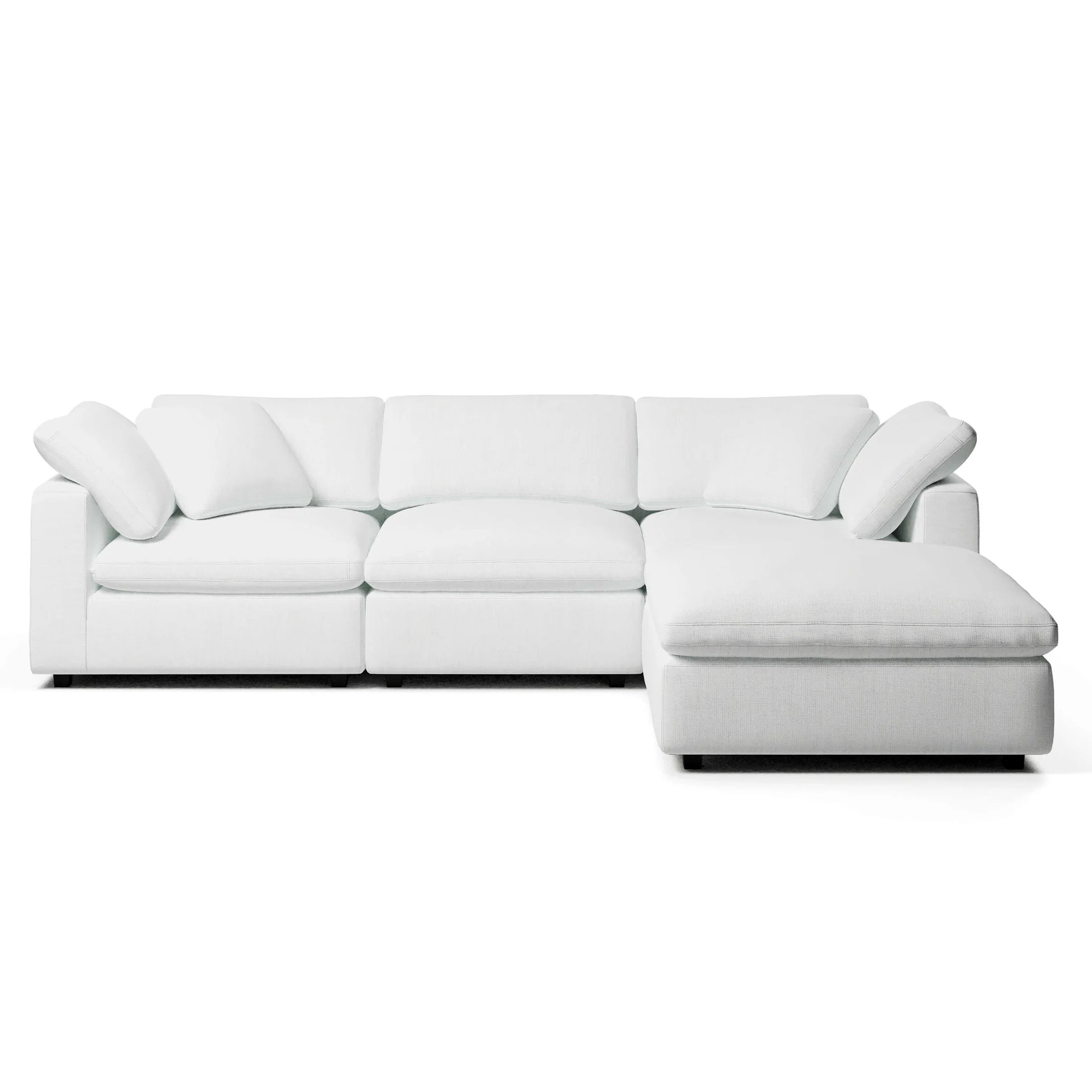 Three seater couch with shop ottoman