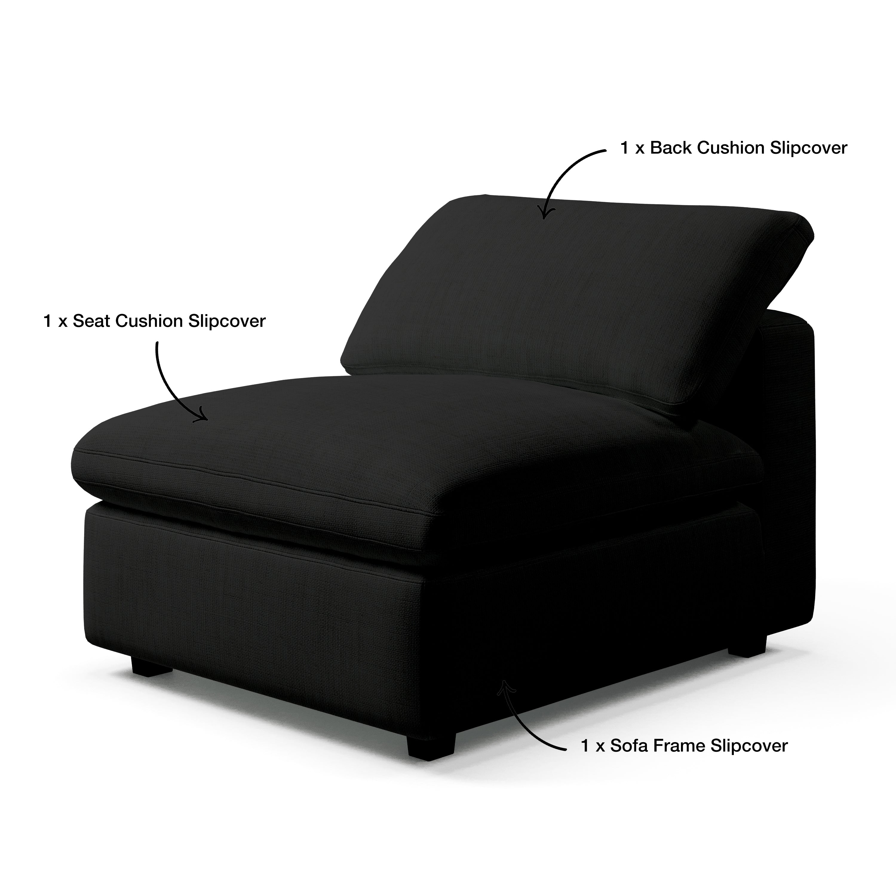 Comfy Sofa - Armless Chair Slipcover Replacement with Cushions