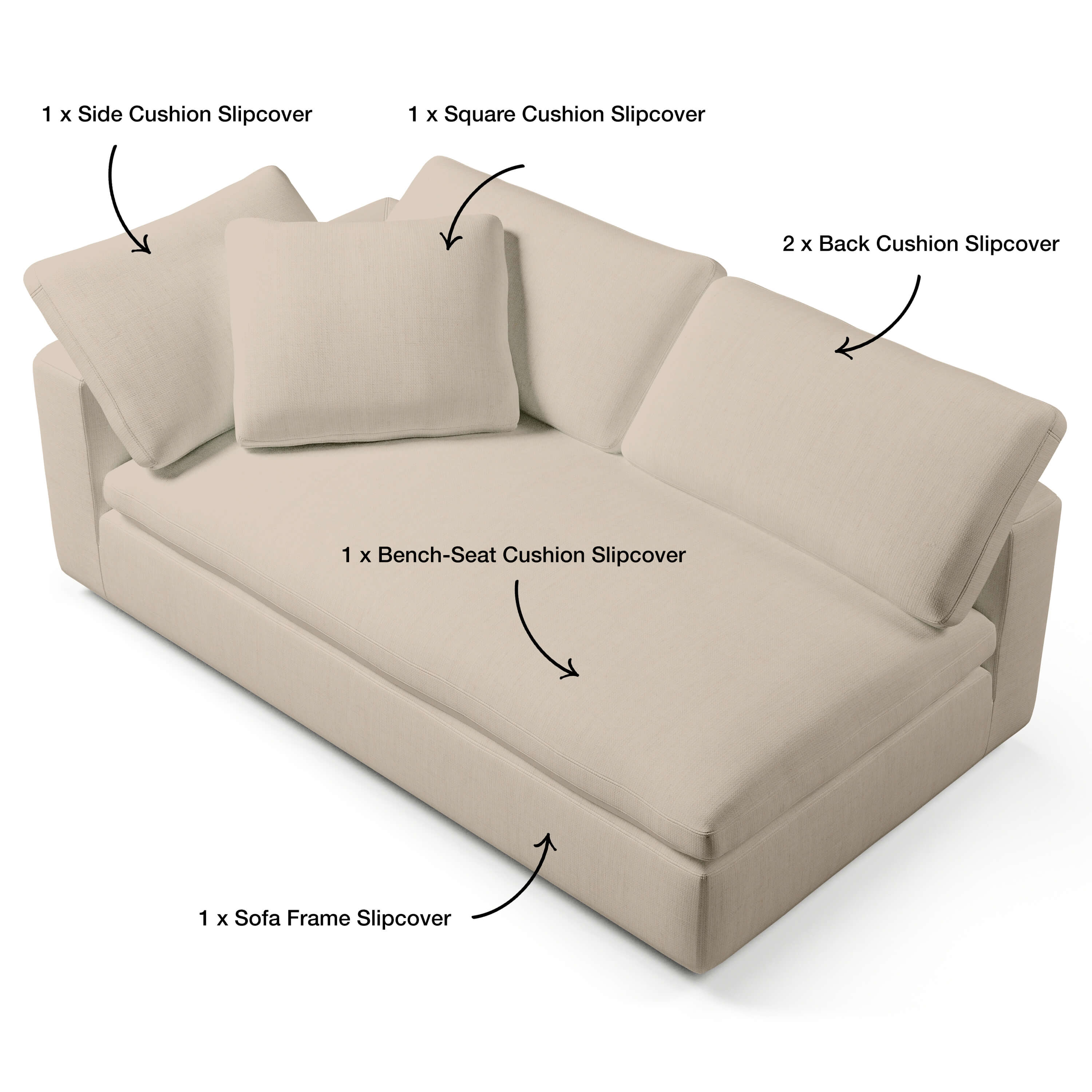 Left-Arm Sofa Slipcover Replacement